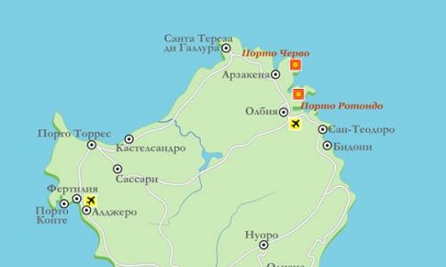 Карта достопримечательностей Сардинии — руководство для туриста Что посетить на сардинии